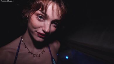 Tiny shroom gets choked on Jack Palmer's huge cock in the hottub