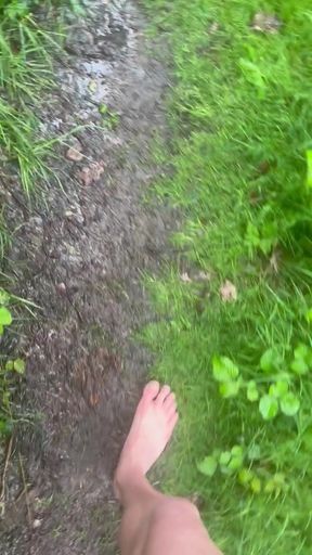 Powerful moment from "Left clothes and cum after a long walk naked"