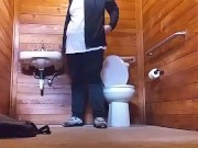 Old vid of my in public park bathroom in broad daylight. I cut & rip off my clothes, & jerk off!