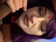 Teen Titans Raven Sucks and Tugs Black Cock!