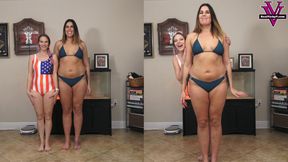 Amazon Gia and Vicky Vix compare and measure height and body: Size Comparison, Amazon, Tall Women, Body Part Comparison