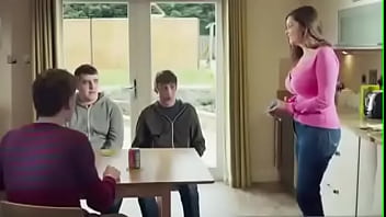 step Mom Shows Of Her New Push Up Bra To Her Son&#039_s Friends(