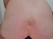 Anal Squat Fucking Giant Ribbed Cone Dildo [FULL VIDEO]