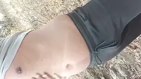 Morning Woods, He Masturbates Amidst Serene Forest Scenery