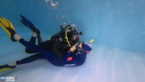 Two Girls, One BCD – Intimate Underwater Scuba Sharing in Wetsuits - WMV