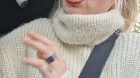 Carsmoking with Red Lipstick