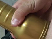 Before shower at a truck stop, I filled my Fleshlight with cum
