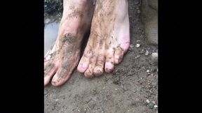 Muddy Dirty Filthy - Mens Feet - Barefoot Bush Walk - Would You Still Lick These Feet?