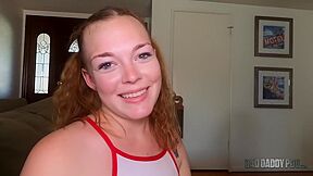 Sexually Excited Redhead Teen 18+ Samantha Reigns Widens Her Legs Wide For Stepdaddy