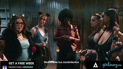 Lesbian Mega Orgy: 10 Chicks Fisting, Fucking with Strap-ons and Squirting Everywhere