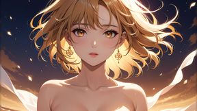 Golden Breeze: a Beautiful Young Woman in a Dreamy Glow