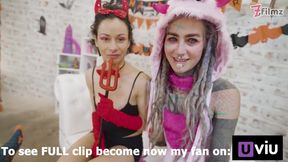Stacy Bloom's Spooktacular Halloween Teaser: XL Dildo Adventure!