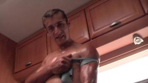 Kip the cutie is playing with his hairy dick today