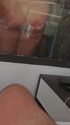 Stepson Jerks off on a Washing Stepmom