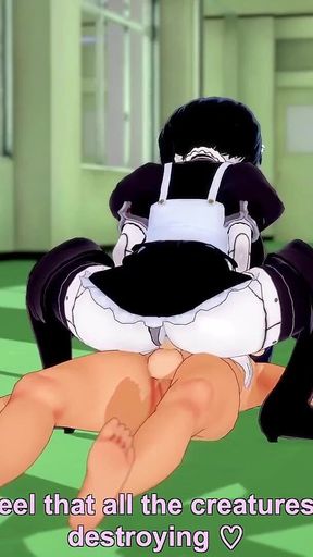 Sex with a Maid Bot in the Hallway - 3D Hentai