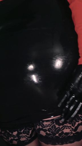 Femdom latex strap-on video - rude play!