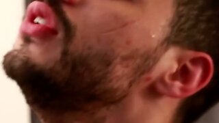 Bigdick ebony hunk rides cock and drops load