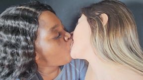 INTERRACIAL KISSING BLONDE VS EBONY - BY RUBY AND GABRIELA BLOND - PART 2