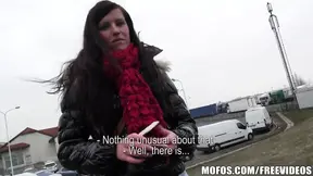 One lucky delivery driver picks up a horny Czech hitchhiker