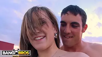 Hot - Young, Thicc PAWG, Roxi, Gives Handjob On The Roof During Sunset