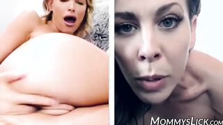 Blonde MILF Cherrie DeVille rubs pussy for her stepdaughter