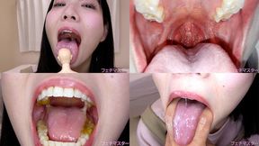 Kanon Mashiro - Showing inside cute girl's mouth, chewing gummy candys, sucking fingers, licking and sucking human doll, and chewing dried sardines - MOV 1080p