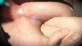 jett hoover fucks self hard with toys while wearing a cock spreader, pissing and cumming and sucking toys