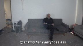 Spanking her Pantyhose ass as Punishment 4