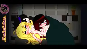 Cute anime gf pranks her horny bf with playful pee tease fun antics