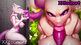Pokemon Manga porn art - Mewtwo (超夢) good-sized knockers