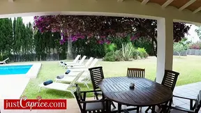 Poolside hottie deepthroats and exposes cheating hubby