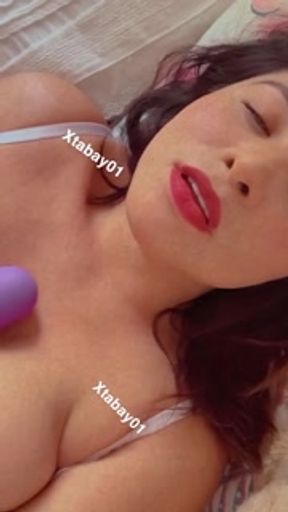 Striptease with white garter belt and stockings, lingerie