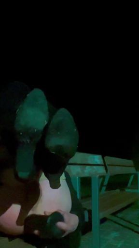Femboy at Night in the Park