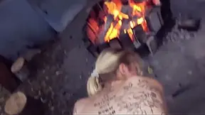 Crazy mature babe blonde gives a hot oral in public