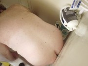 Sissy Submissive Slut Takes Huge Bad Dragon Toy Deep in Tight Ass and Mouth Hand Job too Part 1
