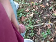 Taking a piss outdoors in denim