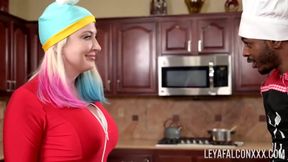 Blonde Slut Chokes On Bbc