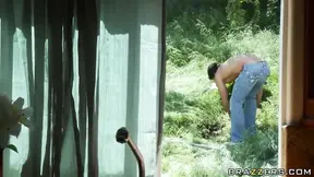 Isis reminds her friend Victoria that she needs to satisfy the gardener's