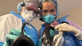 Asian and MILF Dental Drill Exam