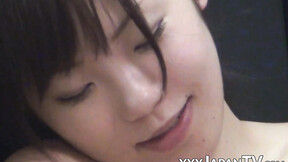 ”Amateur Japanese wifey rubs snatch against the table solo”