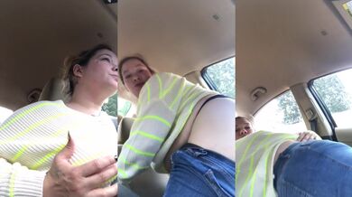 I’m so horny I pull over to finger my fat pussy