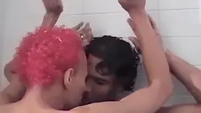 Jerking Off Until They Cum In The Bathroom