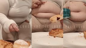 BBW Giantess Belly Stuffing Myself & Garnishing Donuts with Shrunken Men