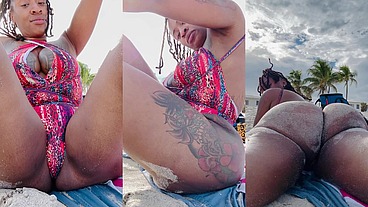 At the beach in sexy swimsuit ASMR