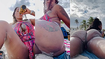 At the beach in sexy swimsuit ASMR
