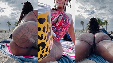 At the beach in sexy swimsuit ASMR