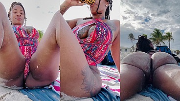 At the beach in sexy swimsuit ASMR