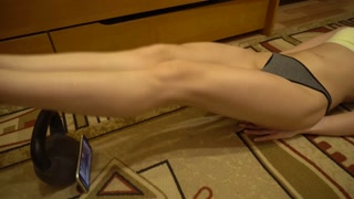 Sexy girl does sport