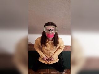 Scuba Mask and Raincoat Breathplay Masturbation