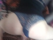 amateur sissy lola, bent over, fingered and fucked hard through her panties (very wet noises)